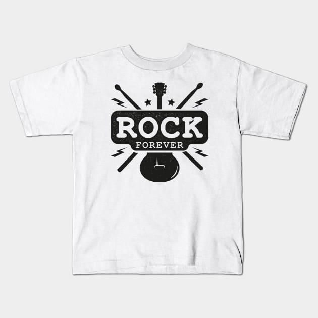 Rock Forever Kids T-Shirt by Dosunets